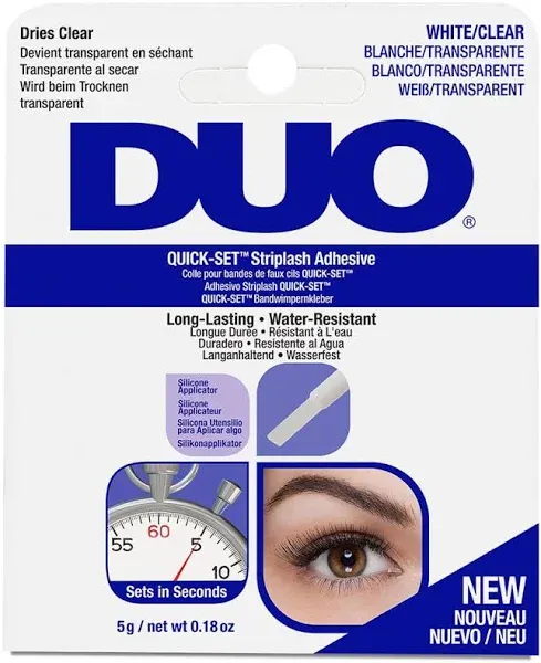 2 DUO Quick- Set Striplash Adhesive - White/Clear