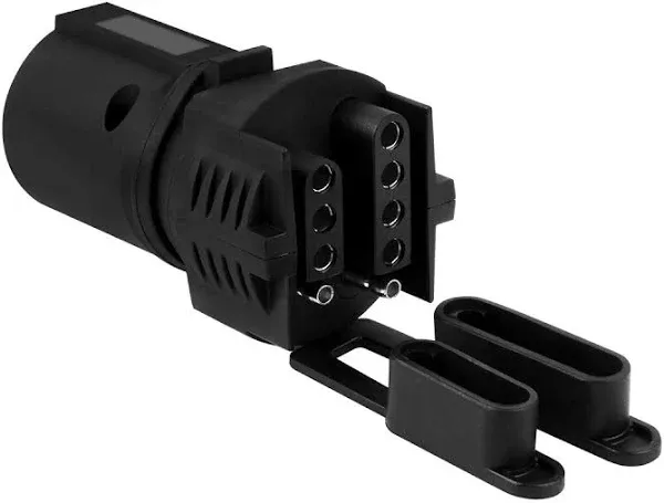 7-Pin Round to 4 and 5 Flat Blade Trailer Plug Adapter: 2-in-1 Connector