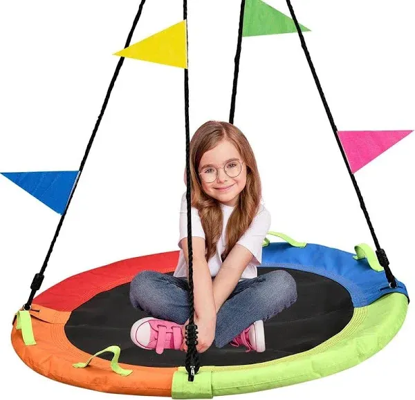 HeyZoo Tree Swing, Saucer Flying Swing 40 inch for Kids, 900lbs Weight Capacity, with Adjustable Hanging Straps, Swing Sets for Backyard, for Outdoor