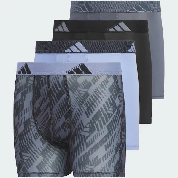 Boys adidas Youth Microfiber Graphic 4-Pack Boxer Brief