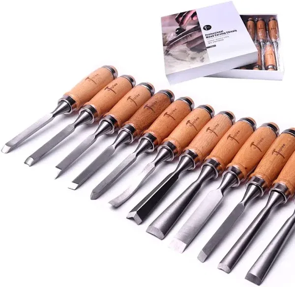 ATOPLEE 12pcs Wood Carving Chisel Set