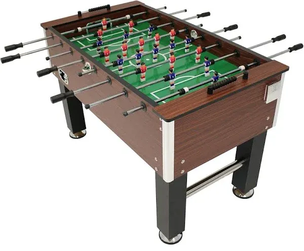 Sunnydaze 55-Inch Foosball Table with Folding Drink Holders - Faux Wood