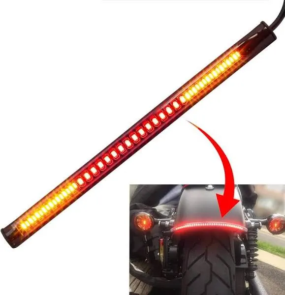 Eagle Lights LED Auxiliary Tail Light Upgrade Kit with Integrated Turn Signals Compatible with All Motorcycle Models, Red Brake Light, Amber Turn