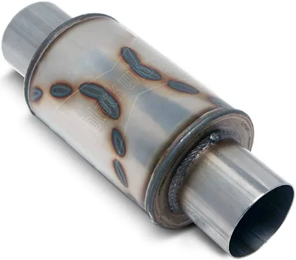 Black Widow Exhaust Widowmaker Neighborhater Muffler, 3.500 in. Diameter, Center Inlet/Center Outlet