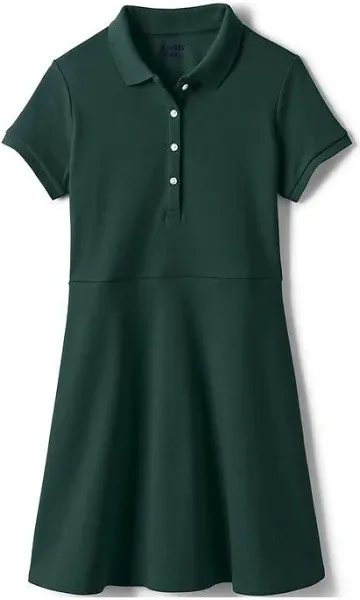 Lands' End Girls Short Sleeve Interlock Polo Dress