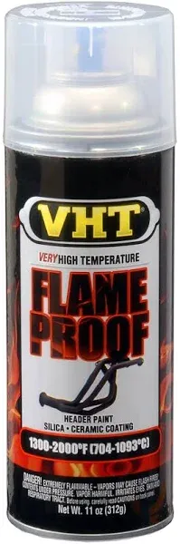 VHT High Temp Paint SP115; FlameProof 11oz Aerosol Satin Clear 1300-2000 deg