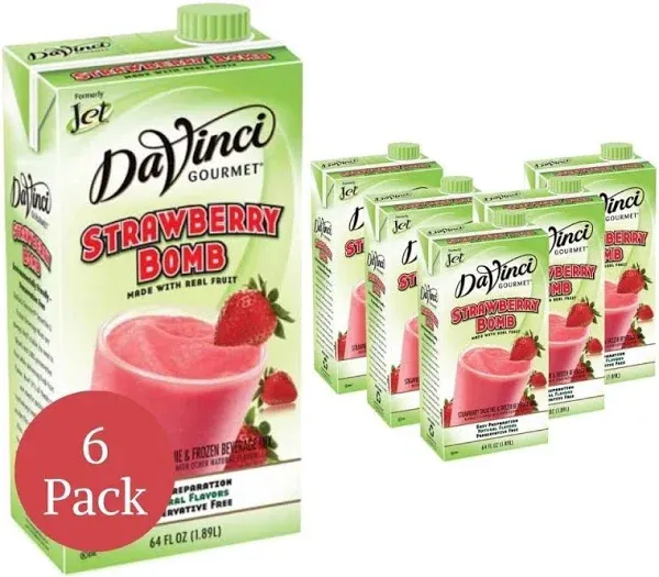 DaVinci Strawberry Bomb Fruit Smoothie Mix - Carton (64oz)