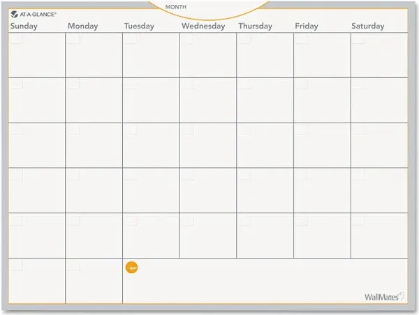 AT-A-GLANCE WallMates Self-Adhesive Dry Erase Monthly Planning