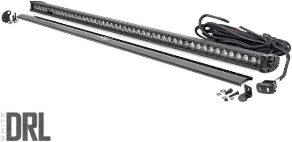 Rough Country (70750BLDRL) 50 inch Black Series LED Light Bar | Single Row | Cool White DRL