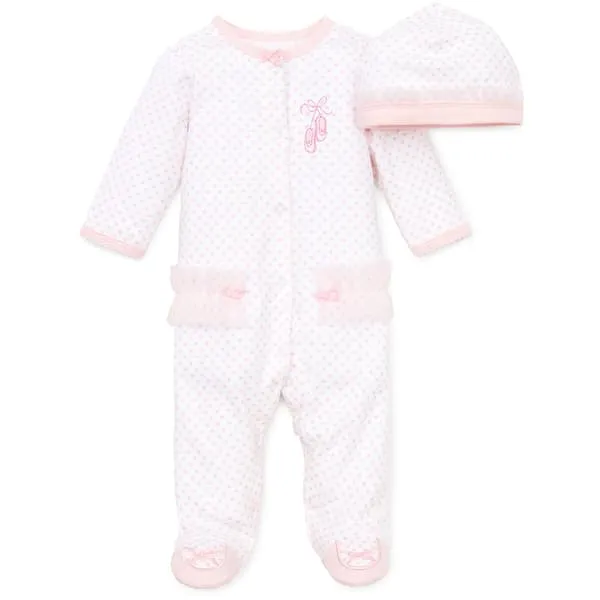 Baby Girl (NB-9M) Little Me® Ballerina Footie Sleeper w/Hat