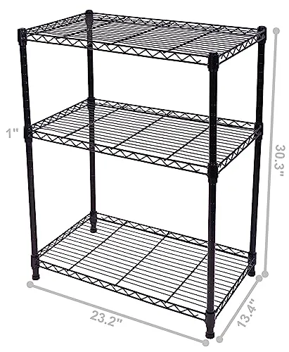 3-Shelf Adjustable, Heavy Duty Storage Shelving Unit,Black - Bed Bath & Beyond - 39935344