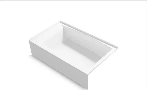 KOHLER K-26107-A-0 ENTITY 60 INCH X 36 INCH RECTANGULAR ALCOVE ACRYLIC SOAKING BATHTUB