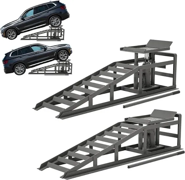 BouPower 2 Pack Hydraulic Car Ramps