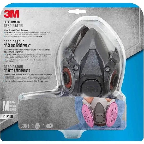 3M Performance Respirator P-100 Size Medium 6297P1 Mask Mold Lead Removal New