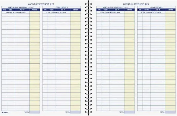 Adams Bookkeeping Record Book, Weekly Format, 8.5 x 11 Inches, White (AFR70)