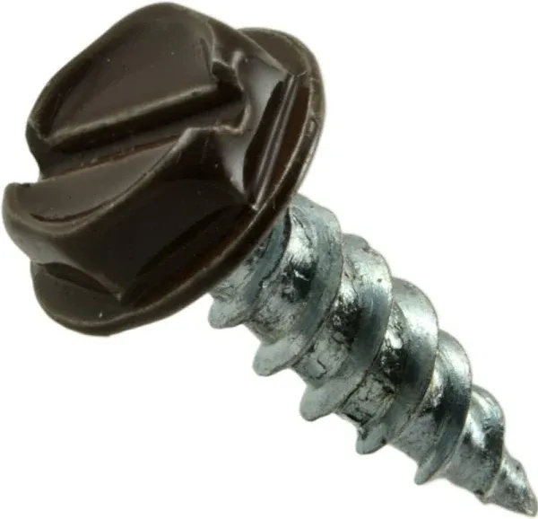 014973245146 Slotted Hex Gutter Screws Brown, 7 x 1/2, Piece-100