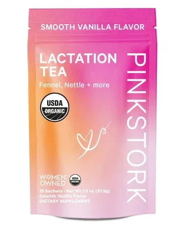 Pink Stork Lactation Tea Smooth Vanilla Nursing Support