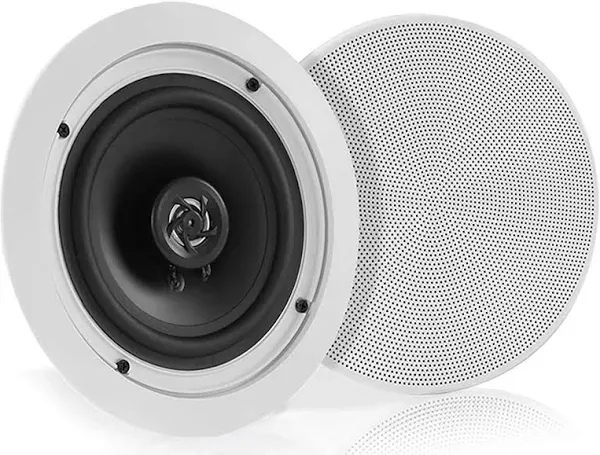 5.25” Pair Bluetooth Flush Mount In-Wall In-Ceiling 2-Way Speaker System Quick C