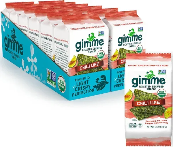 Gimme Organic Roasted Chili Lime Seaweed Snacks 0.35 oz