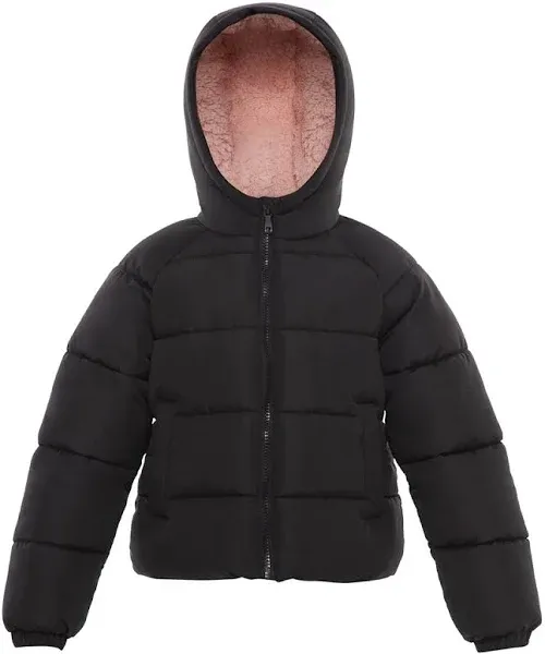 Rokka& Rolla Girls' Heavyweight Sherpa Lined Puffer Jacket