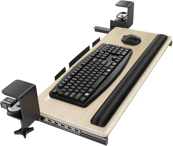 ABOVETEK LARGE KEYBOARD TRAY UNDER DESK WITH WRIST REST, 26.7&#034;×11&#034; ERGONOMIC