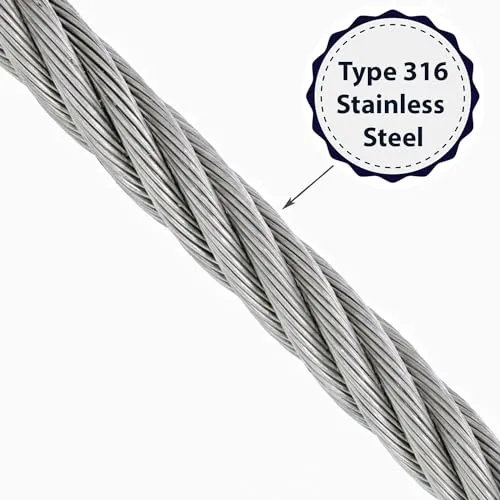 PRO Strand 3/16" X 200', 7x19, Type 304 Stainless Steel Cable