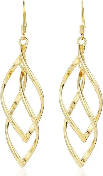 18K Gold Plated Earrings For Women Hypoallergenic Gold Earrings Gold Statement Earrings for Women Trendy Fashion Gold Jewelry Gifts Above 12 Years Old