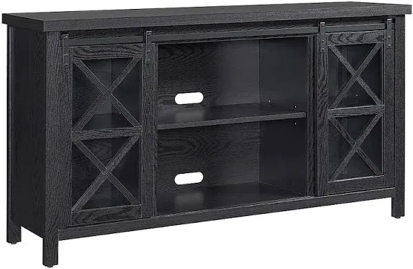 Clementine Rectangular TV Stand for TV's up to 80" in Black Grain - Hudson and Canal TV1390