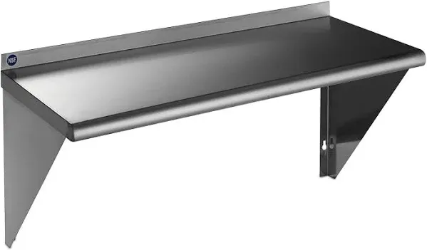 ROCKPOINT Stainless Steel Shelf 18 x 36 Inches, 320 lb, NSF Commercial Wall Mount Floating Shelving for Restaurant, Kitchen, Home and Hotel, Silver