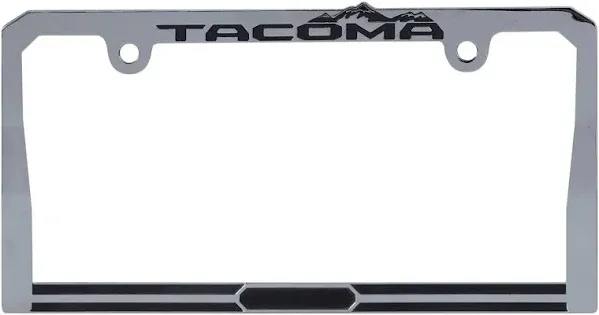 CHROMA 042592 Tacoma Metal License Plate Frame compatable Silver and Black 