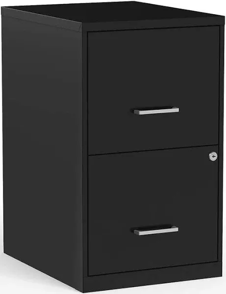 2806262 2-Drawer Vertical Locking File Cabinet Letter-Size Black 18D