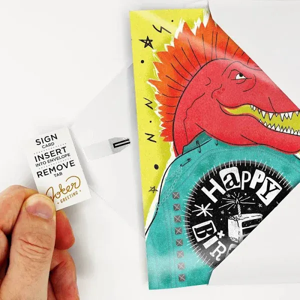 Joker Greeting Endless Happy Birthday Prank Card: Nonstop Punk Rock Birthday Singing Card with Glitter - Double Prank - Guaranteed Laughter! Dinausor - T. Rex - Drums