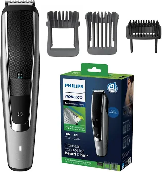 Philips Norelco All-in-One Cordless Wet/Dry Multigroom Turbo-Powered Beard Mustache & Head Trimmer Grooming Kit