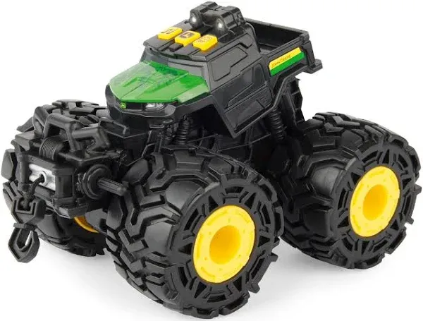 John Deere Toddler Toys, Monster Treads Gator with Lights and Sounds, Tractor for Kids, 6 Inch, Green, Ages 3+, Red