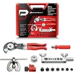 Powerbuilt 14 Piece Master Tubing Service Kit, Cutting, Bending, Flaring Metal Tubes, HVAC, Car Repair, Plumbing, Electrical Tool Set - 948006