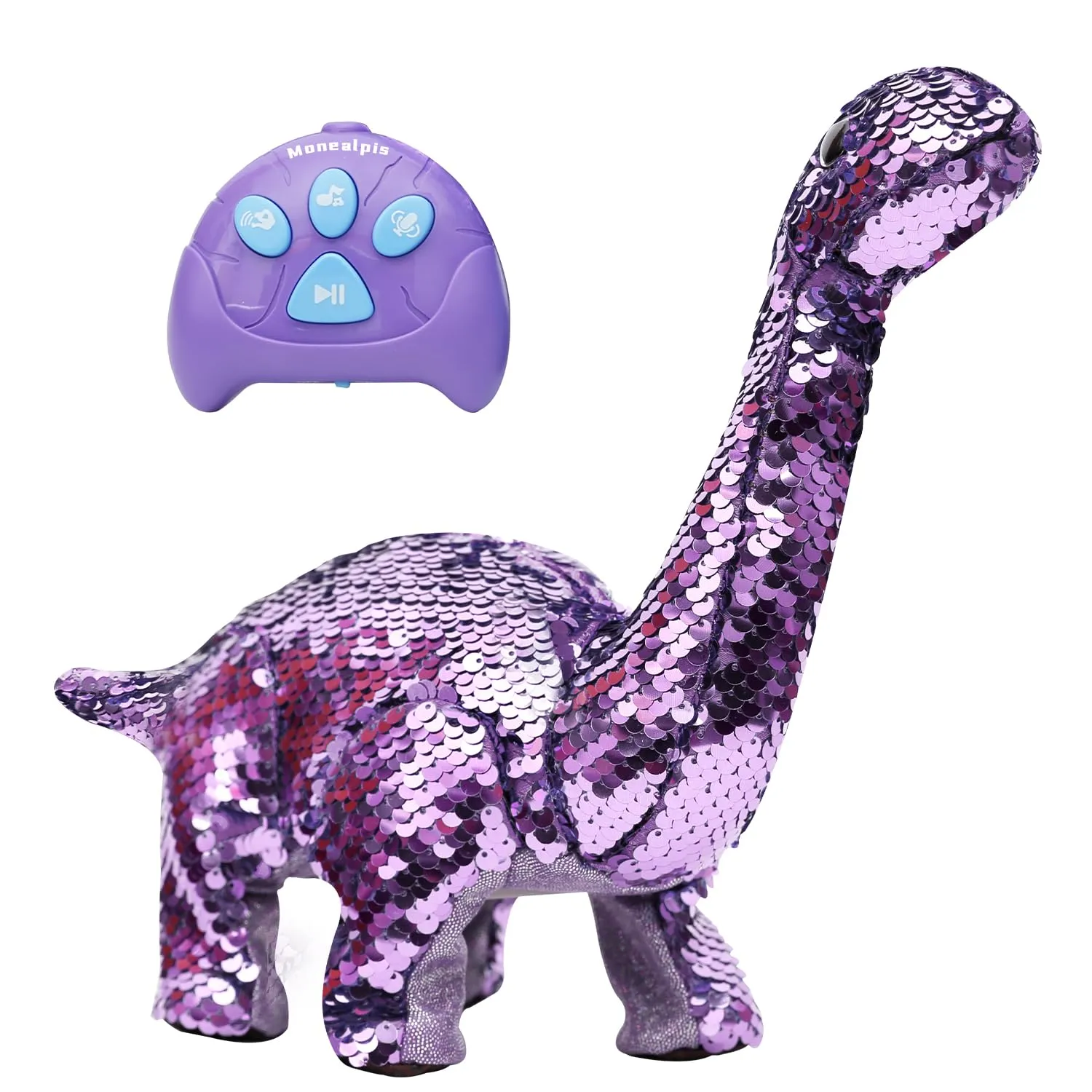 Dinosaur Toys for Girls - Sequin Walking Dinosaur Remote Control Toy with Rep...