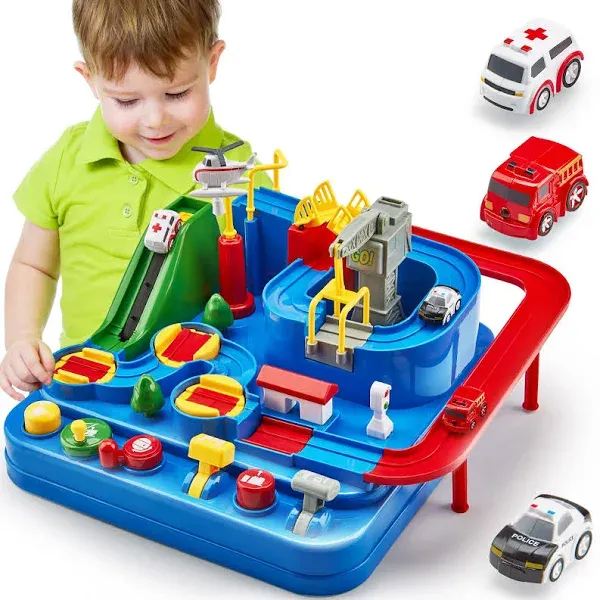 Hot Racing Rail Car Train Track Adventure Game - Educational Kids Toy