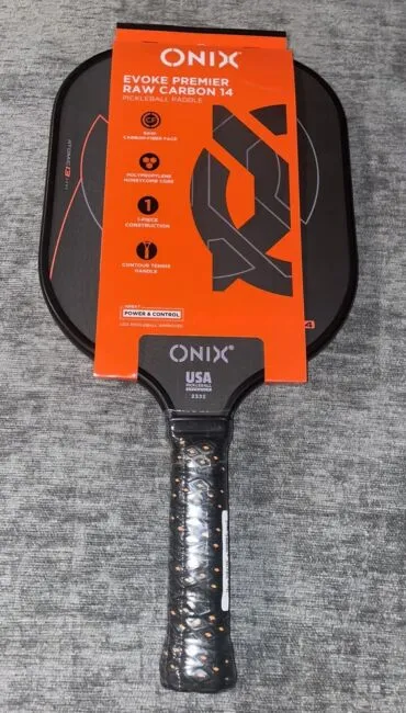 (1) Onix Evoke Premier Raw Carbon 14 Pickleball Paddle 7.5-8 oz BRAND NEW 2024!!