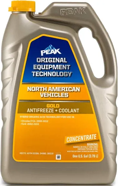 Peak OET Extended Life Gold Concentrate Antifreeze and Coolant for North American Vehicles