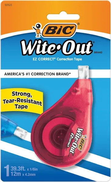 Quality Product By Bic Corporation - Correion Tape 1/5"x39.4' Single Line White