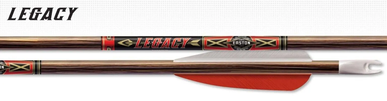 Easton - Carbon Legacy - .002&#034; - 340 Spine - 4&#034; Feather Fletched - 6 Pk