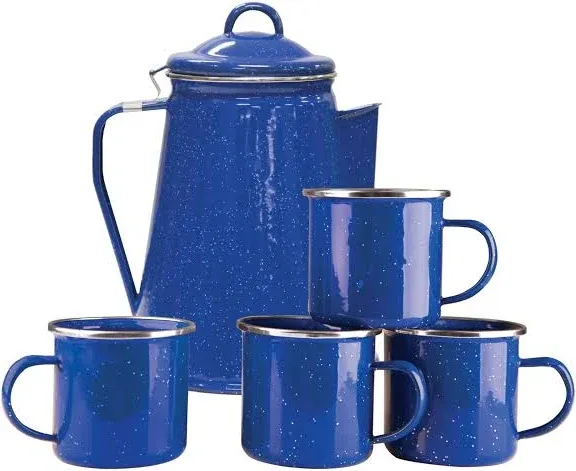 STANSPORT COFFEE POT &amp; 4 MUG SET CAMPING SET