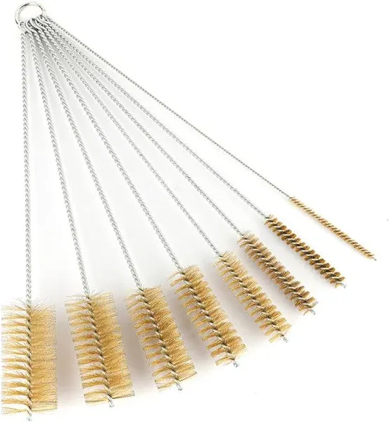 16 Inch Extra Long Pipe Cleaning Brush Set With Brass Bristles 8 Piece Variety P