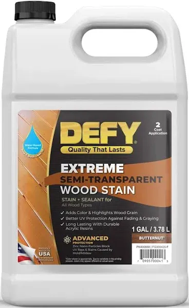 DEFY Extreme 5 Gallon Exterior Wood Stain, Crystal Clear