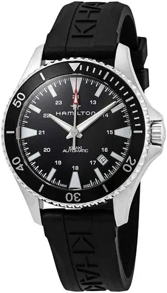 New Hamilton Khaki Navy Scuba Auto Black Dial Black Men&#039;s Watch H82315331