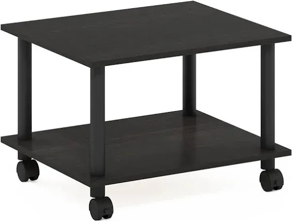 Furinno 22128EXBK Econ Home Office Under Desk CPU & Printer Stand with Wheels, Espresso & Black