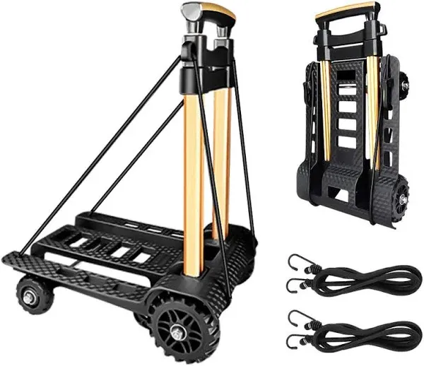 Folding Hand Truck-Portable Dolly Compact Utility Luggage Cart with 70Kg/155Lbs