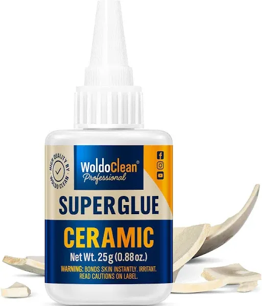 Super Glue for Ceramics and Porcelain 25G - Waterproof, High Temperature...