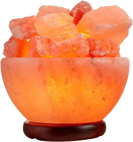  Himalayan Salt Lamp Bowl with Natural Crystal Chunks, Dimmer Cord and Classic 