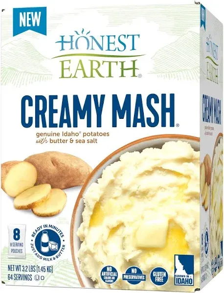 Honest Earth Creamy Mash Potatoes, 6.4 oz (Pack of 8)